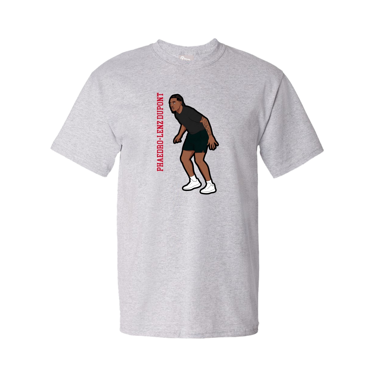 Youth Tee — Name Vertical in Grey