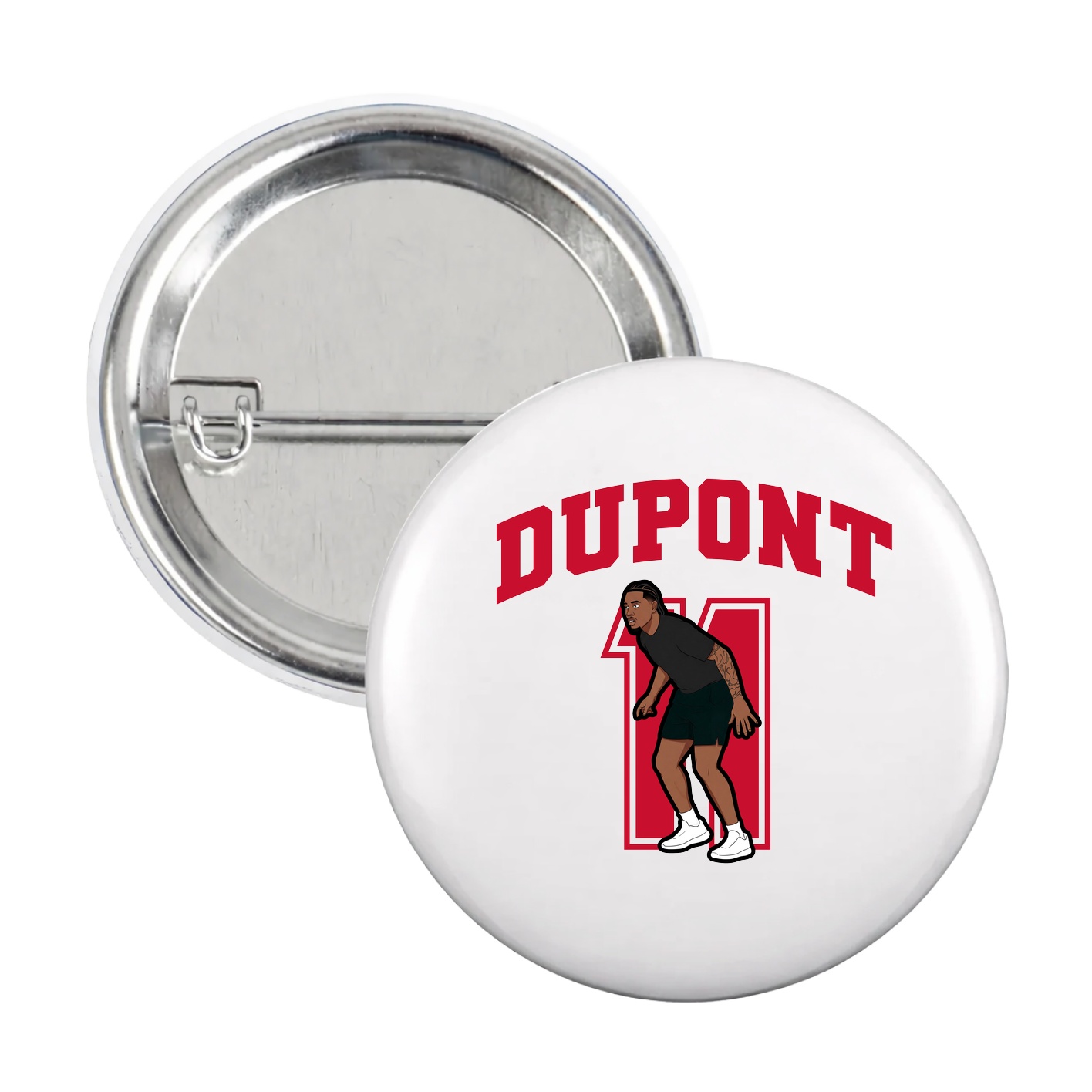 Game Day Button — Number in White