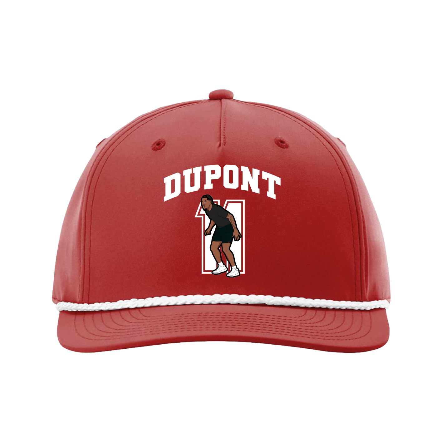 Five-Panel Classic Rope Cap — Number in Red