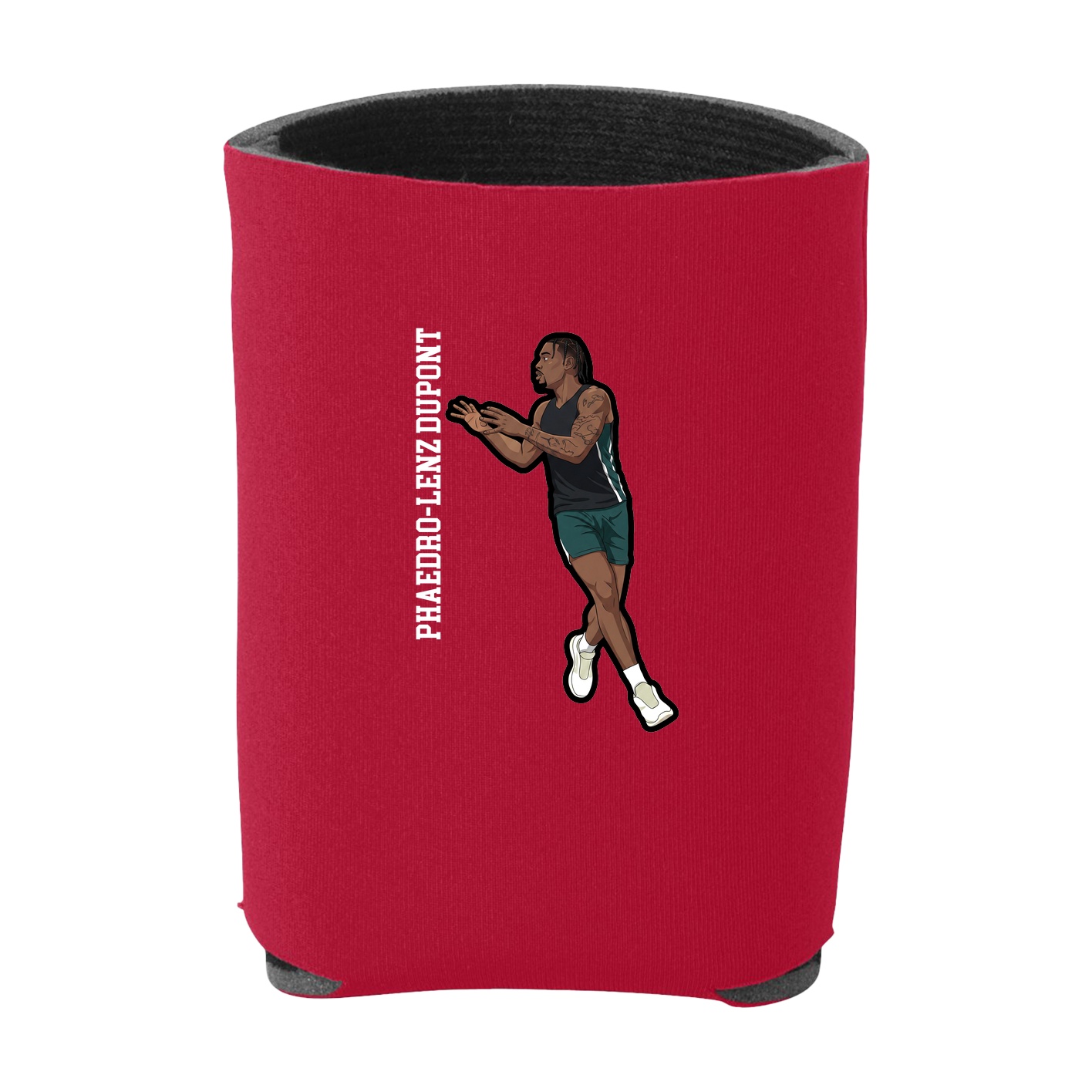 Can Holder — Name Vertical in Red