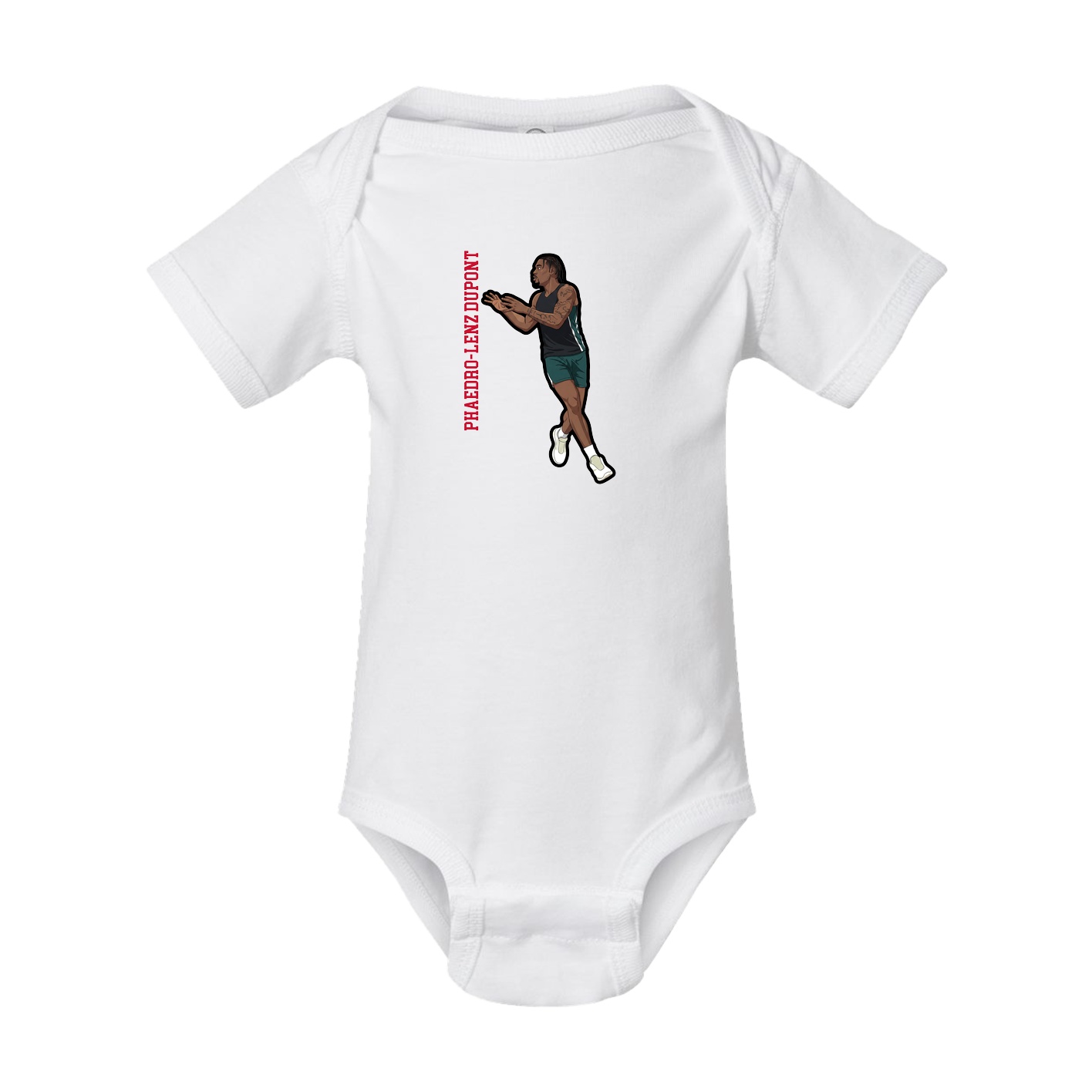 Baby Onesie — Name Vertical in White