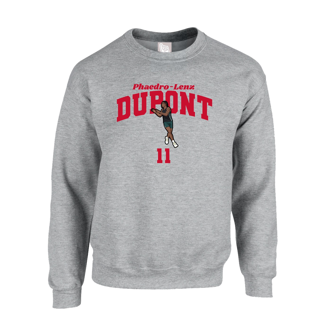 Fleece Crew — Signature Arch in Grey