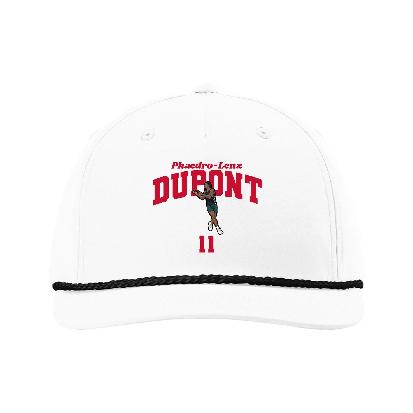 Five-Panel Classic Rope Cap — Signature Arch in White
