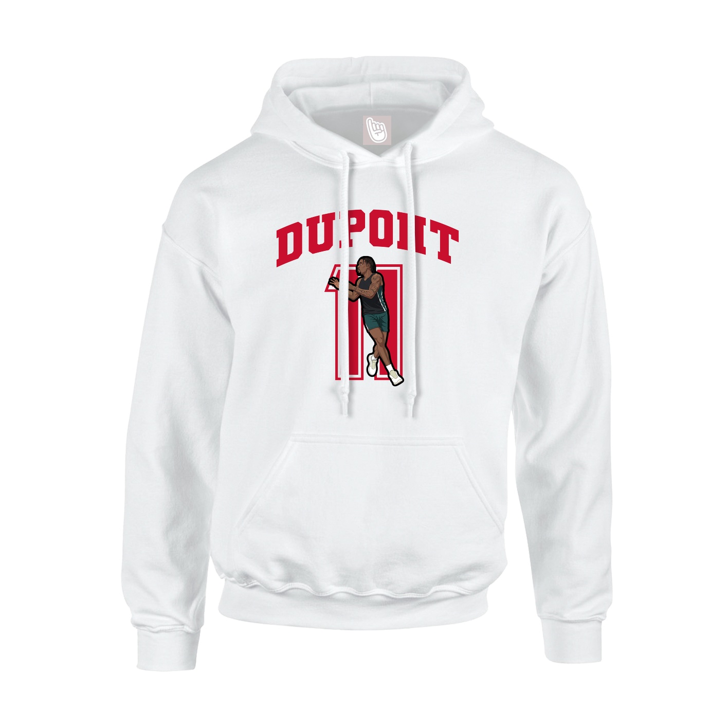 Youth Hoodie — Number in White