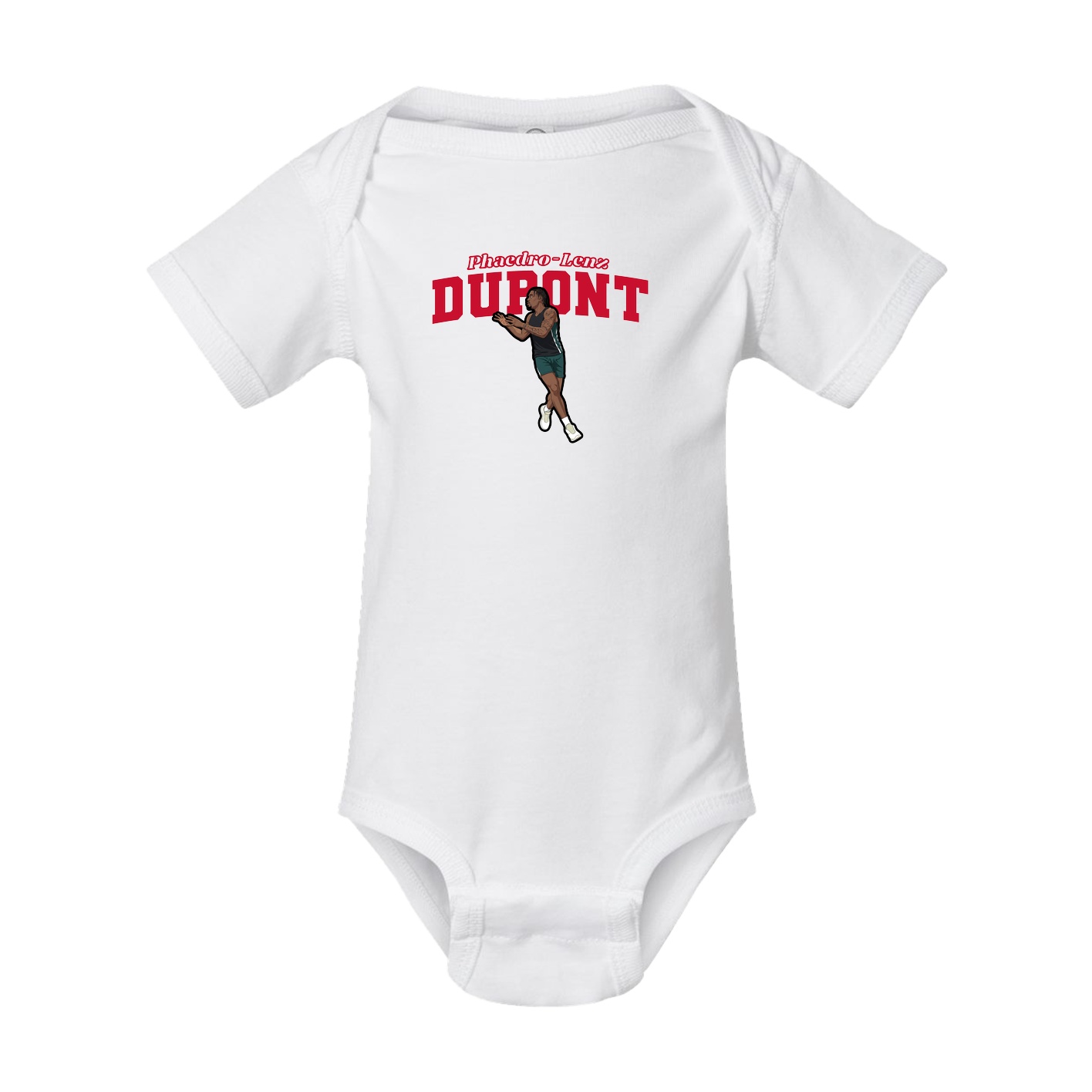 Baby Onesie — Name Arch in White