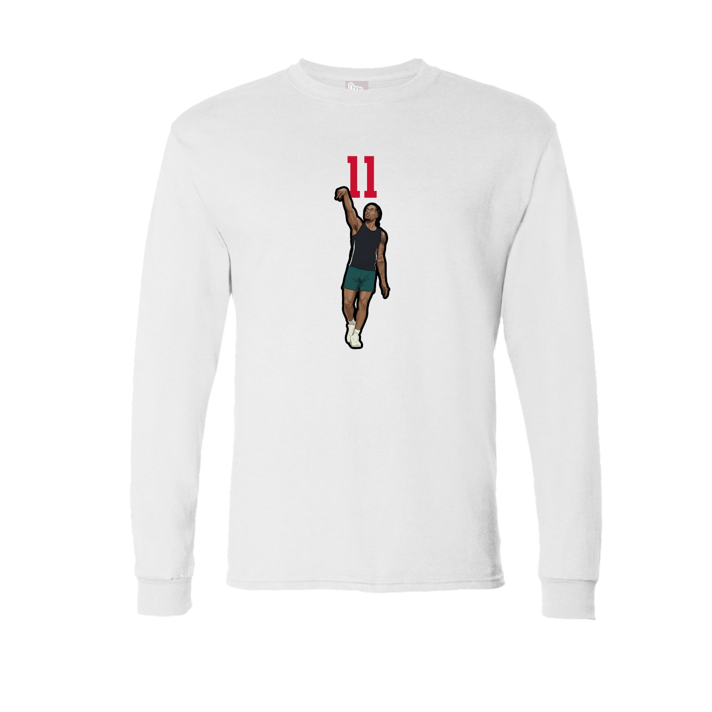 Long Sleeve Tee — Number Top in White