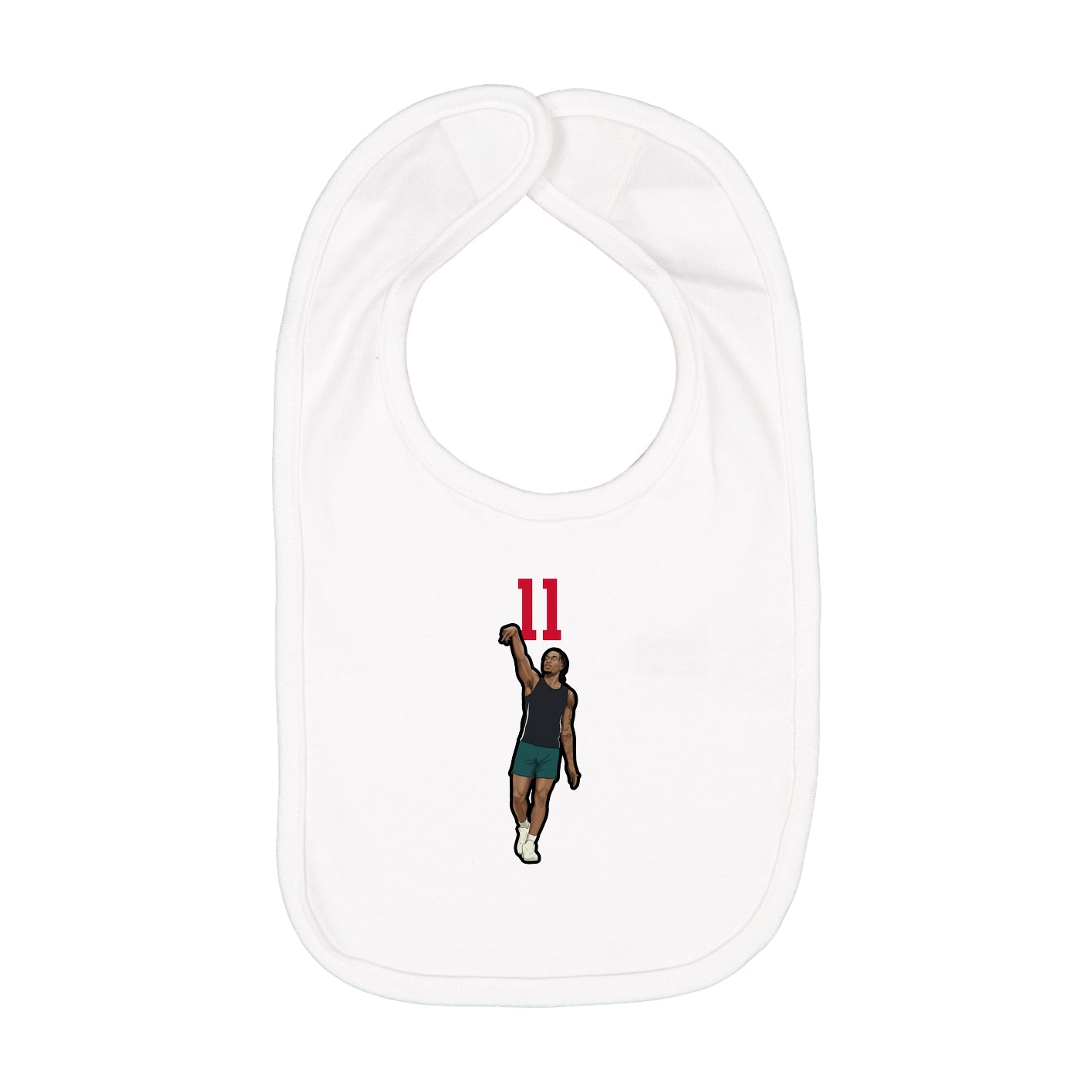 Infant Bib — Number Top in White