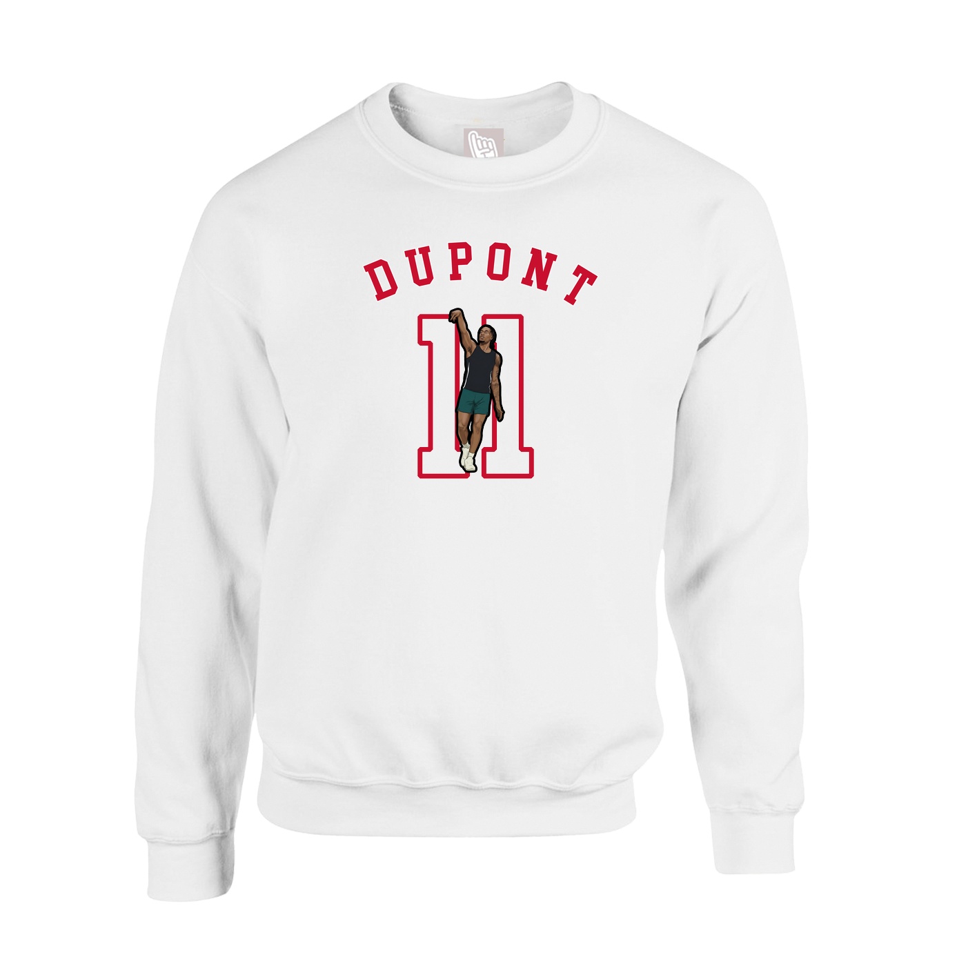 Fleece Crew — Shirsey Arch in White