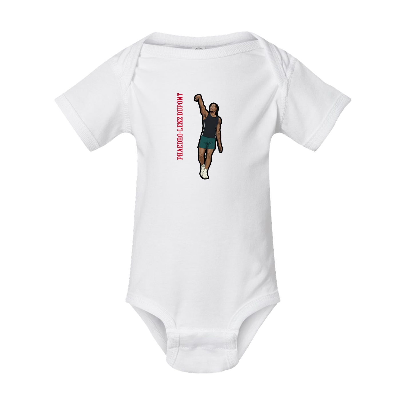 Baby Onesie — Name Vertical in White