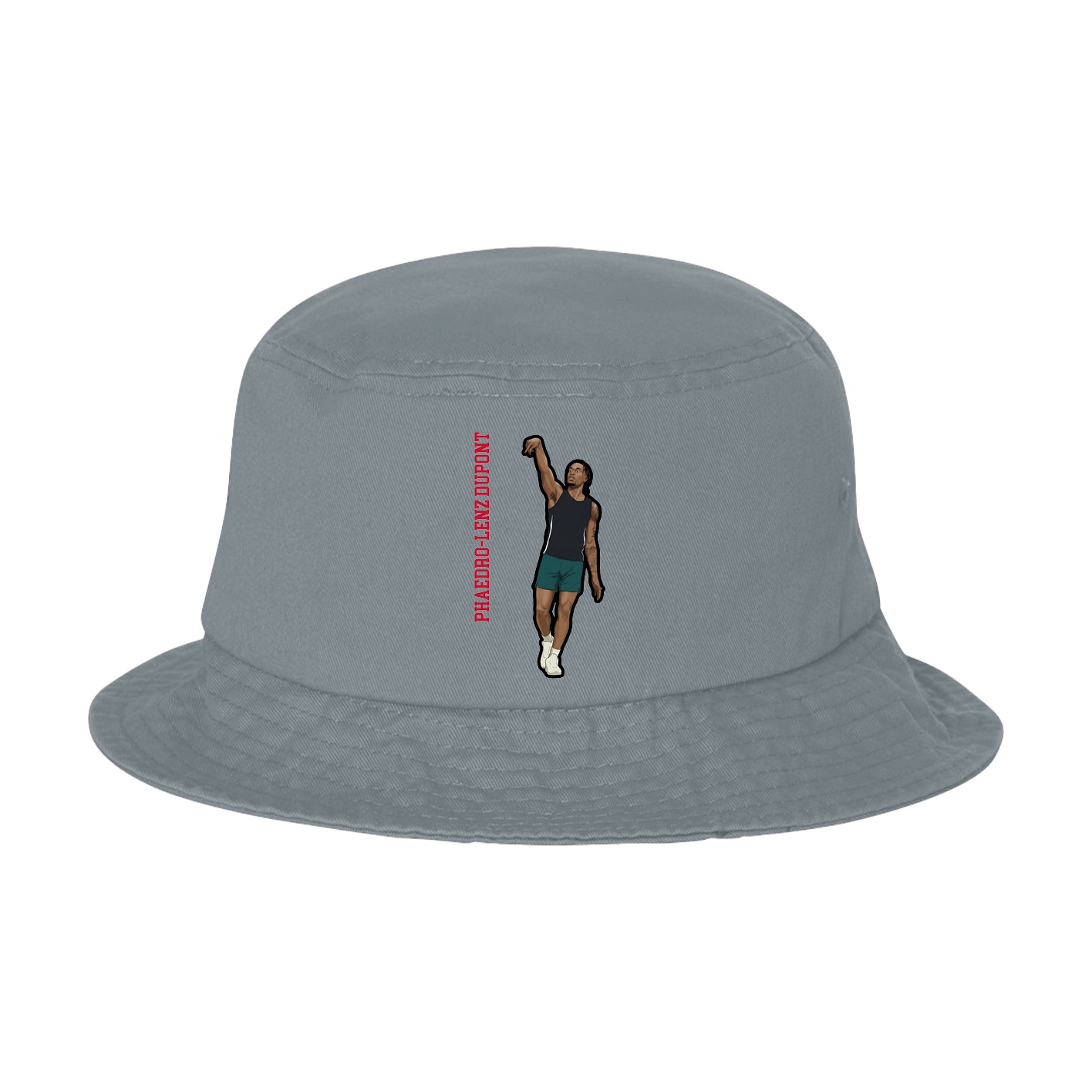 Bucket Cap — Name Vertical in Grey
