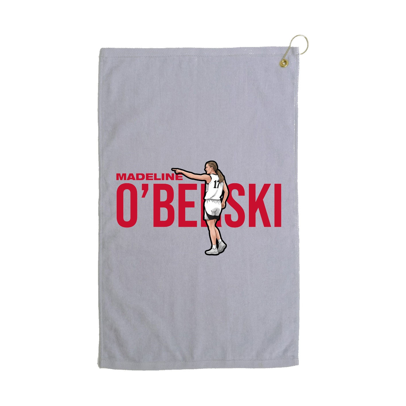 Golf Towel — Player Name in Grey