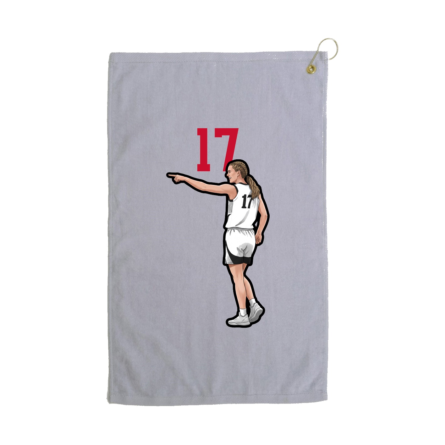 Golf Towel — Number Top in Grey