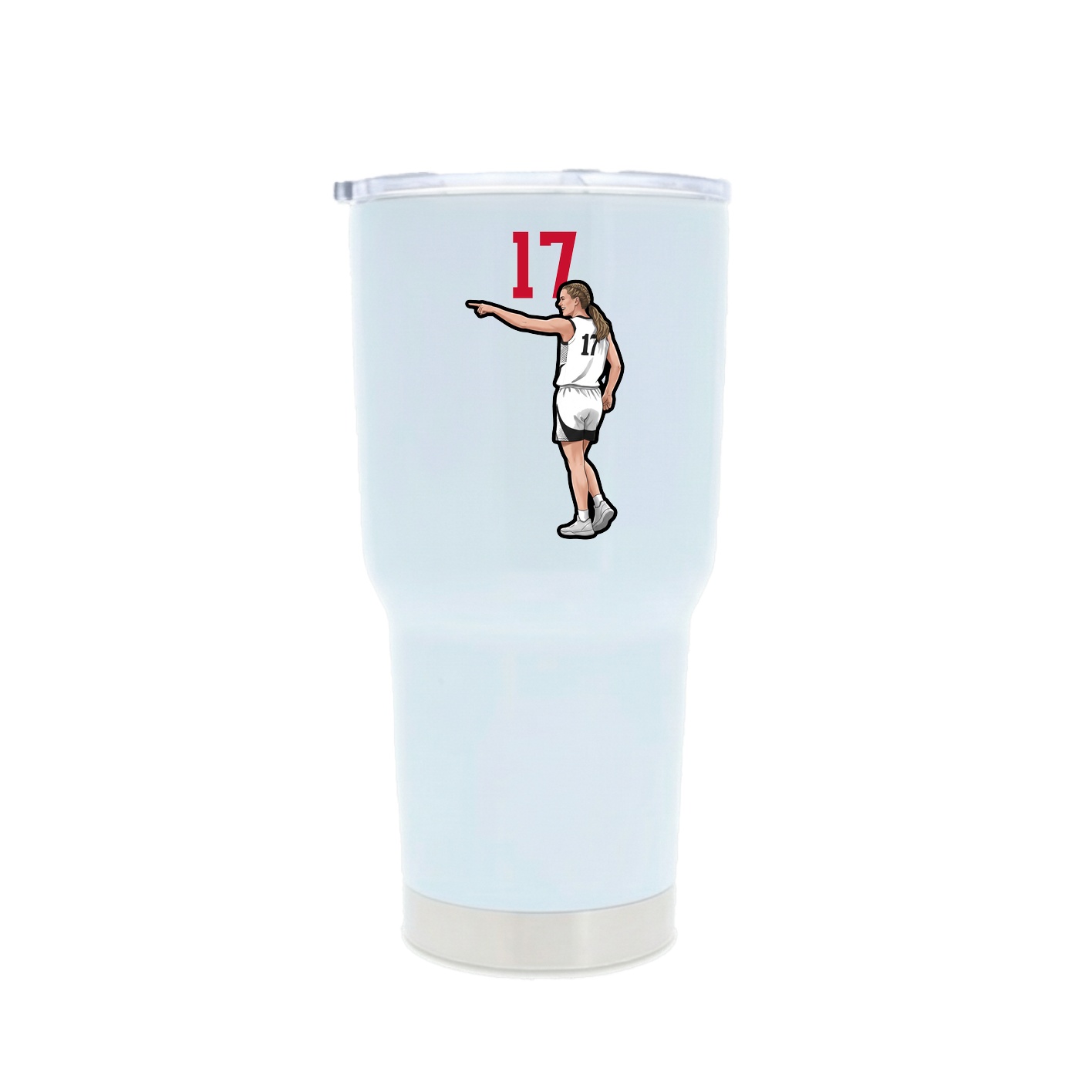 30oz Stainless Steel Tumbler — Number Top in White