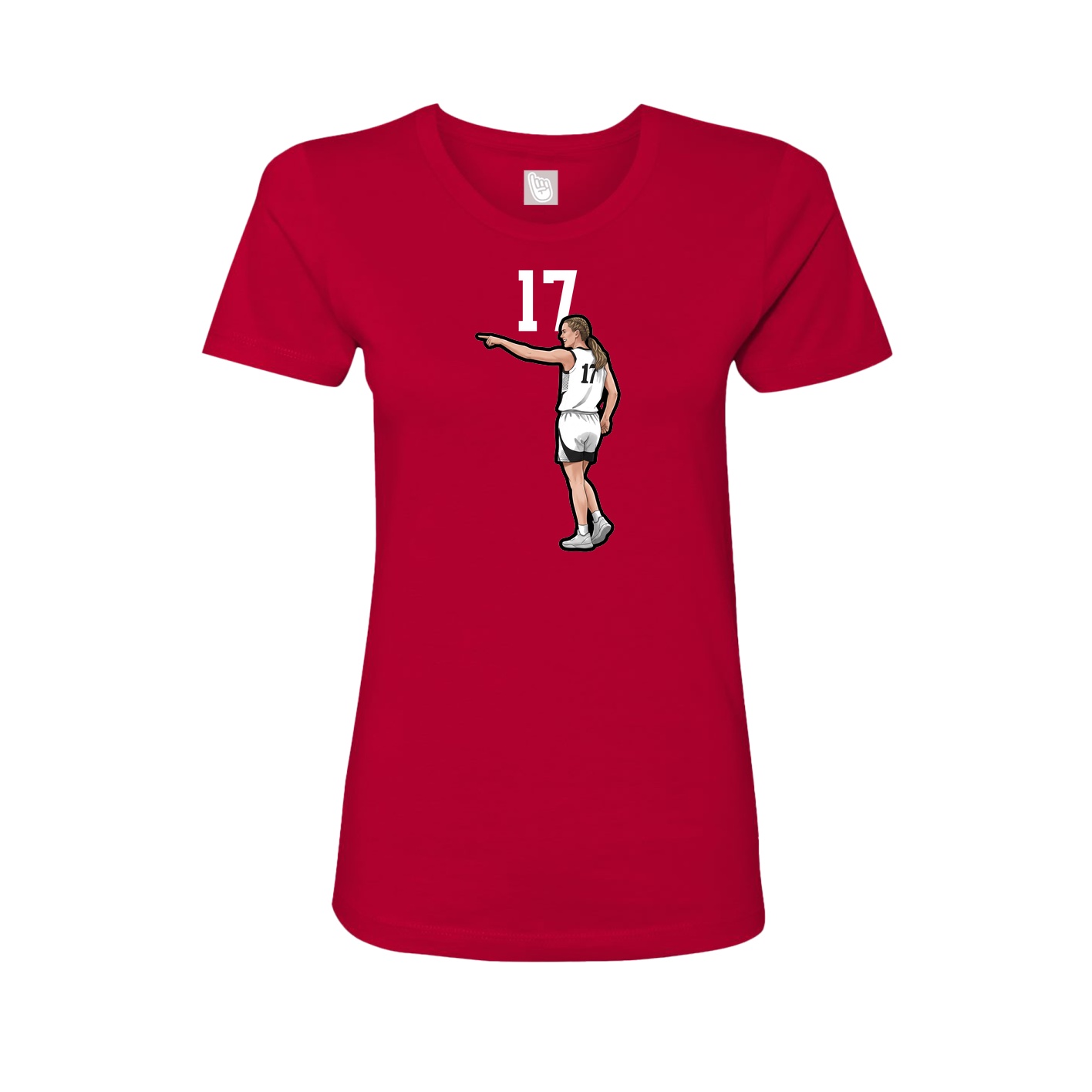 Fitted Women's Tee — Number Top in Red