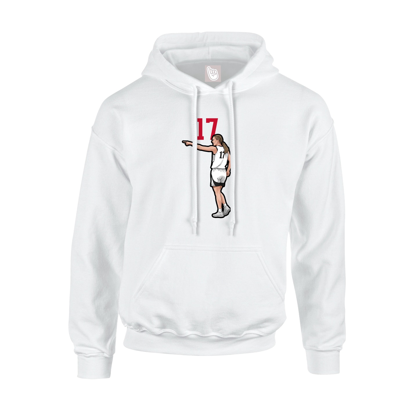 Youth Hoodie — Number Top in White