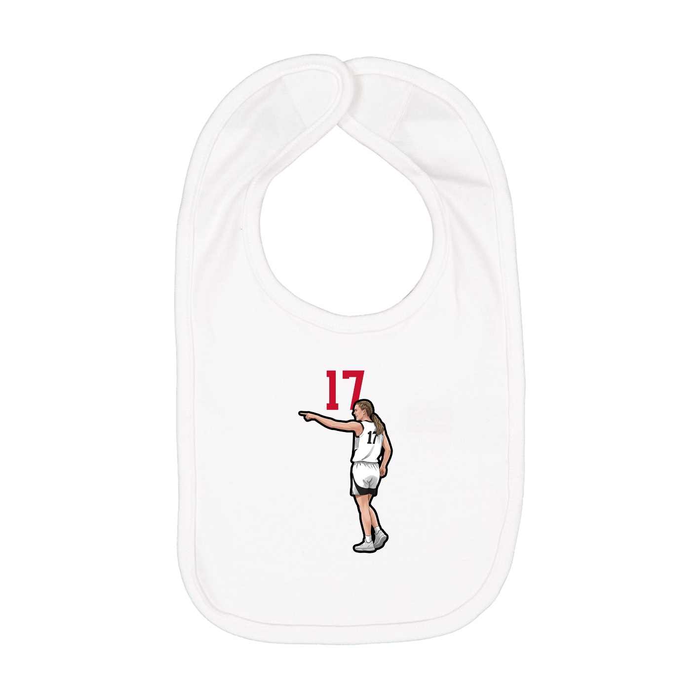 Infant Bib — Number Top in White