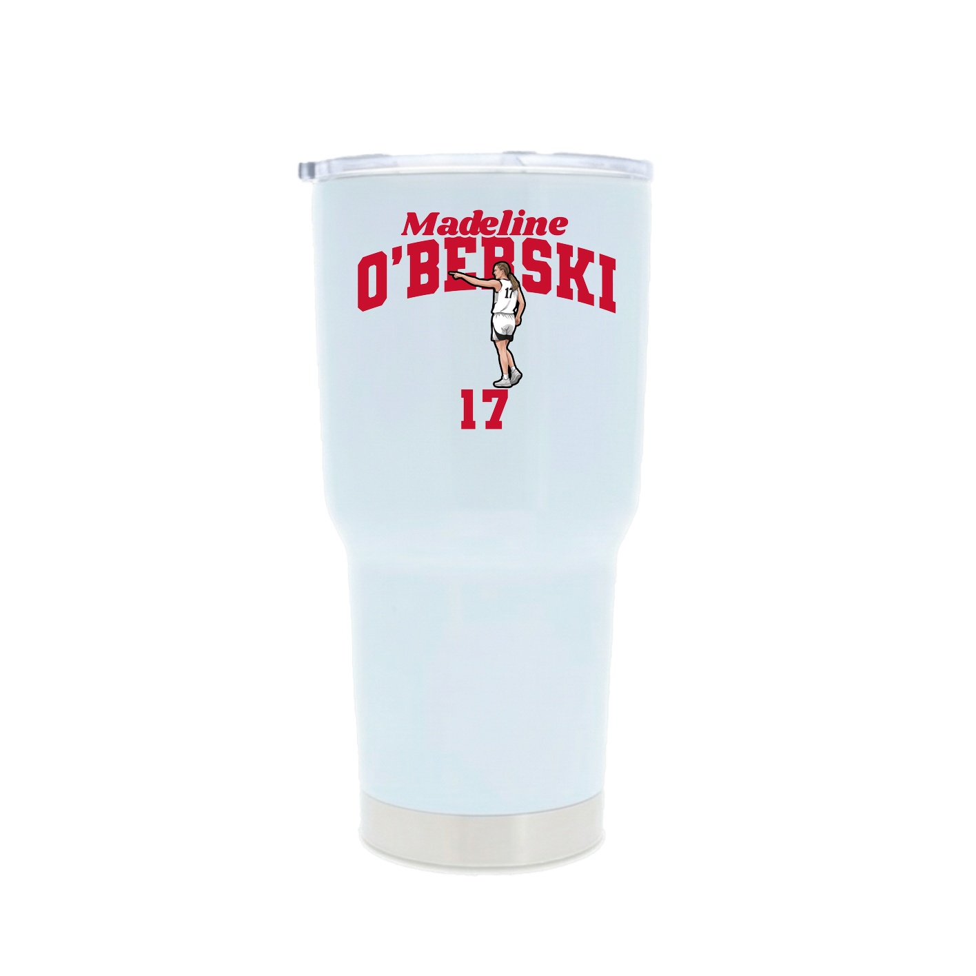 30oz Stainless Steel Tumbler — Signature Arch in White