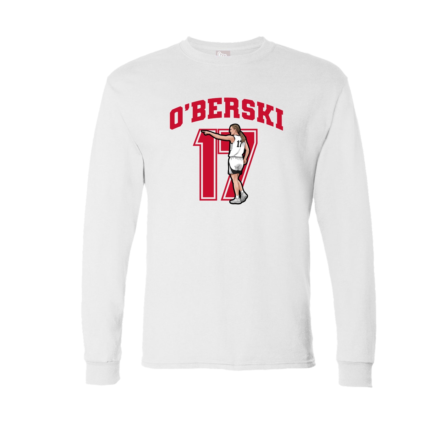Long Sleeve Tee — Number in White