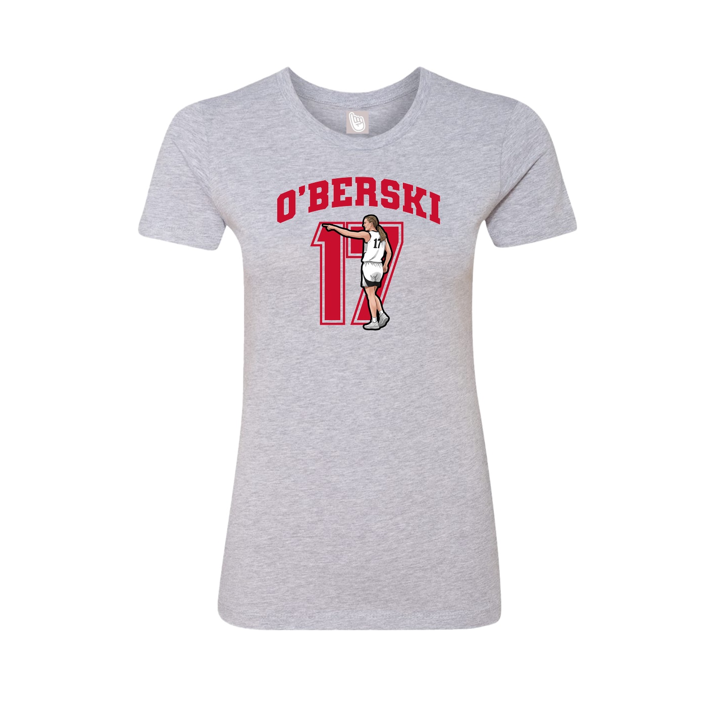 Fitted Women's Tee — Number in Grey