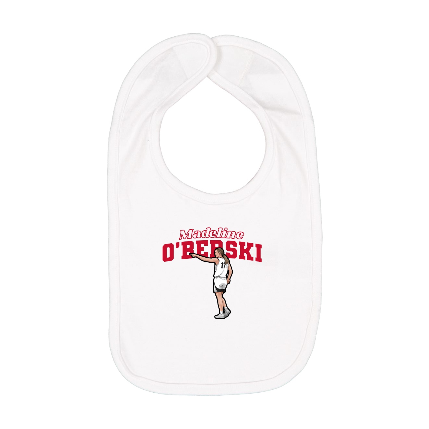 Infant Bib — Name Arch in White