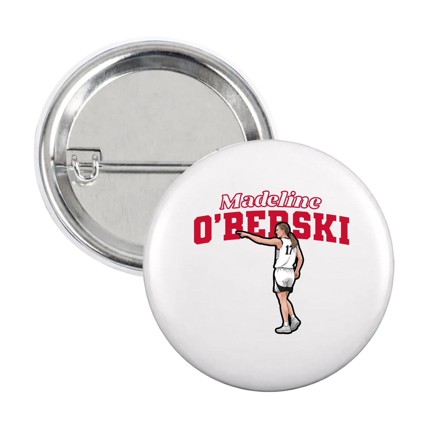 Game Day Button — Name Arch in White