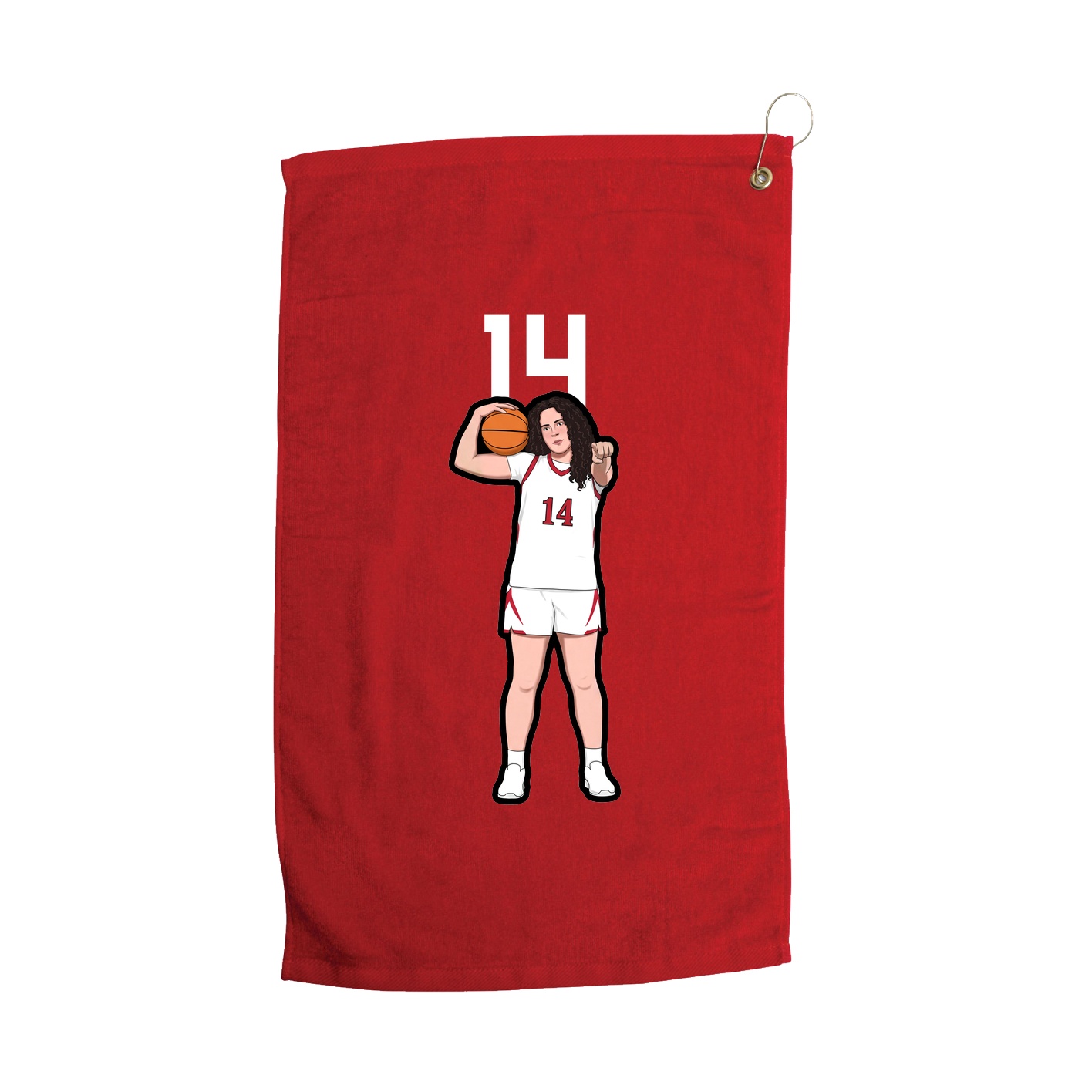Golf Towel — Number Top in Red