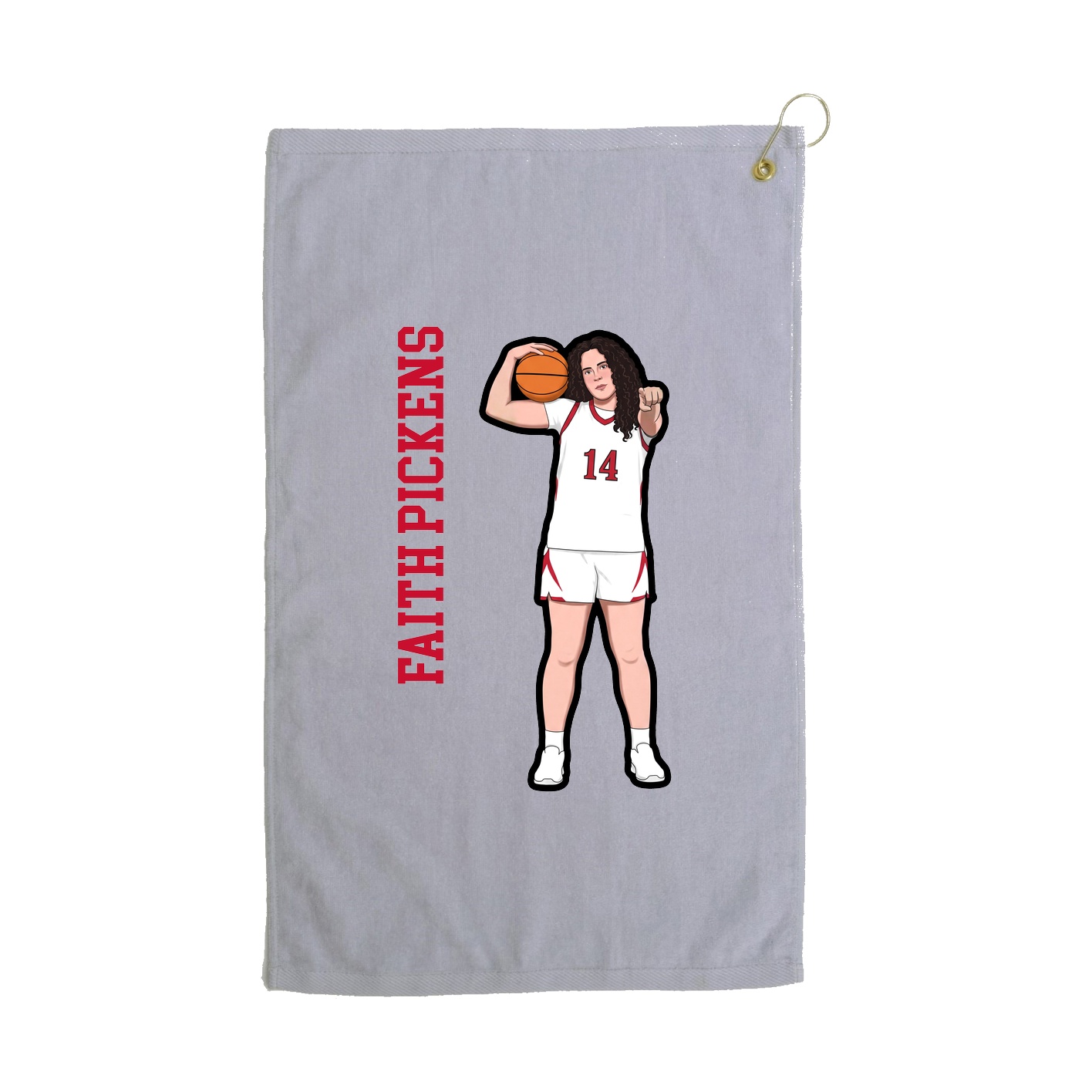 Golf Towel — Name Vertical in Grey