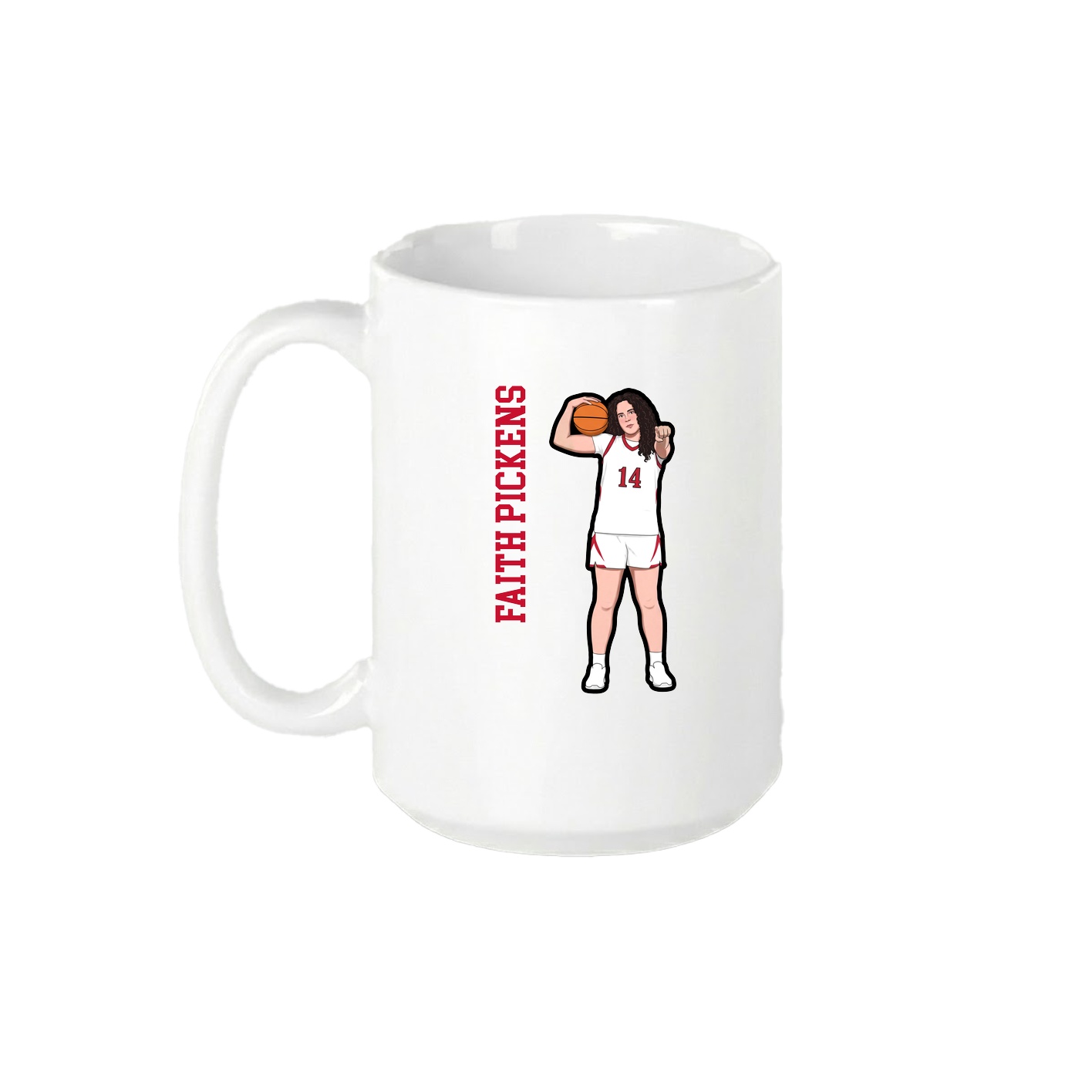 15oz Coffee Mug — Name Vertical in White