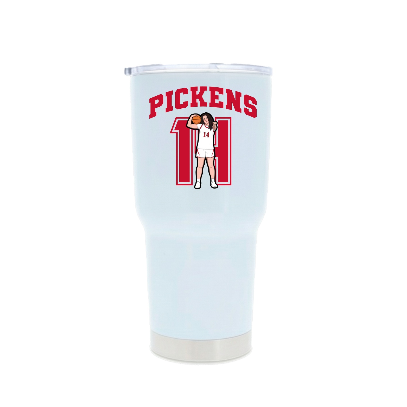 30oz Stainless Steel Tumbler — Number in White