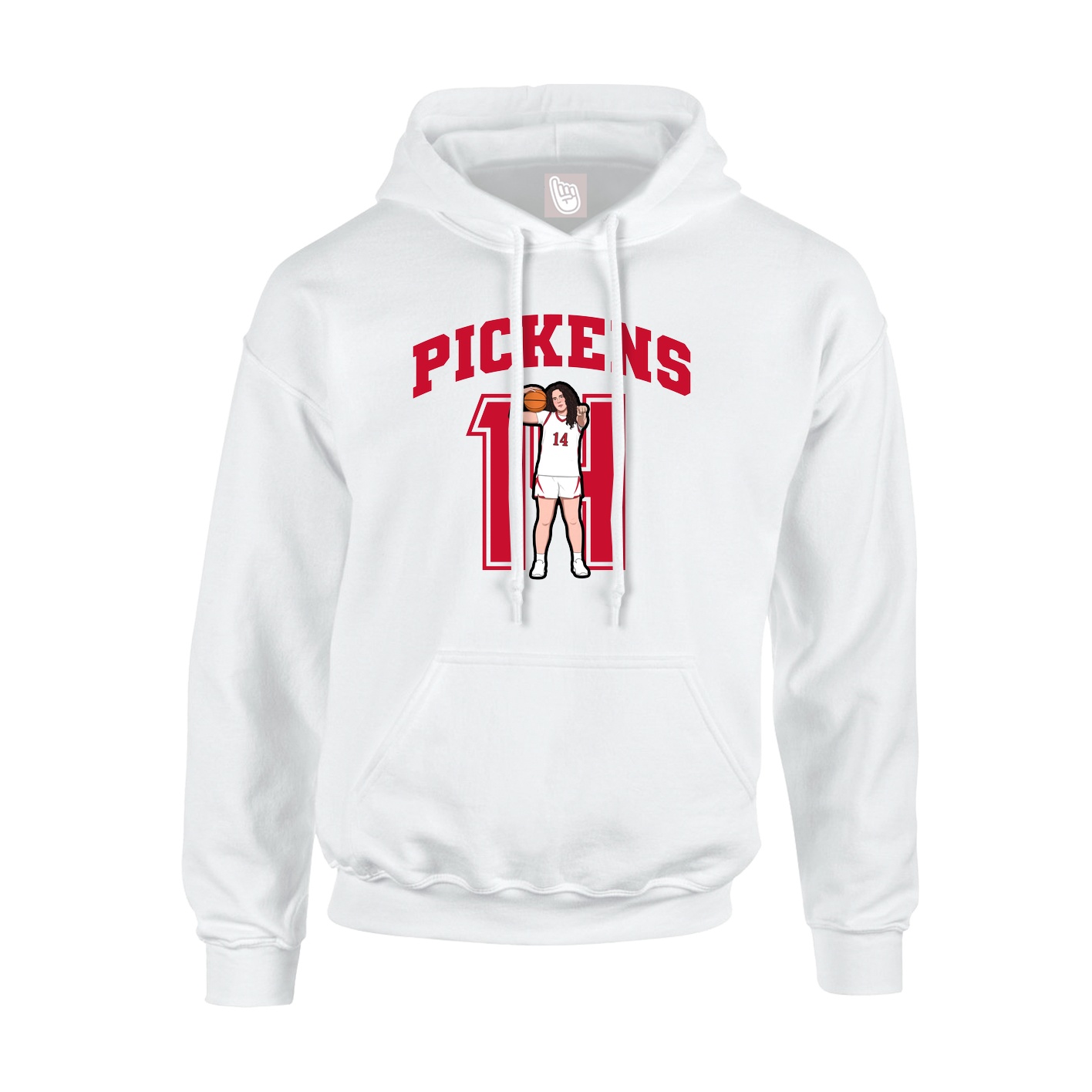 Youth Hoodie — Number in White