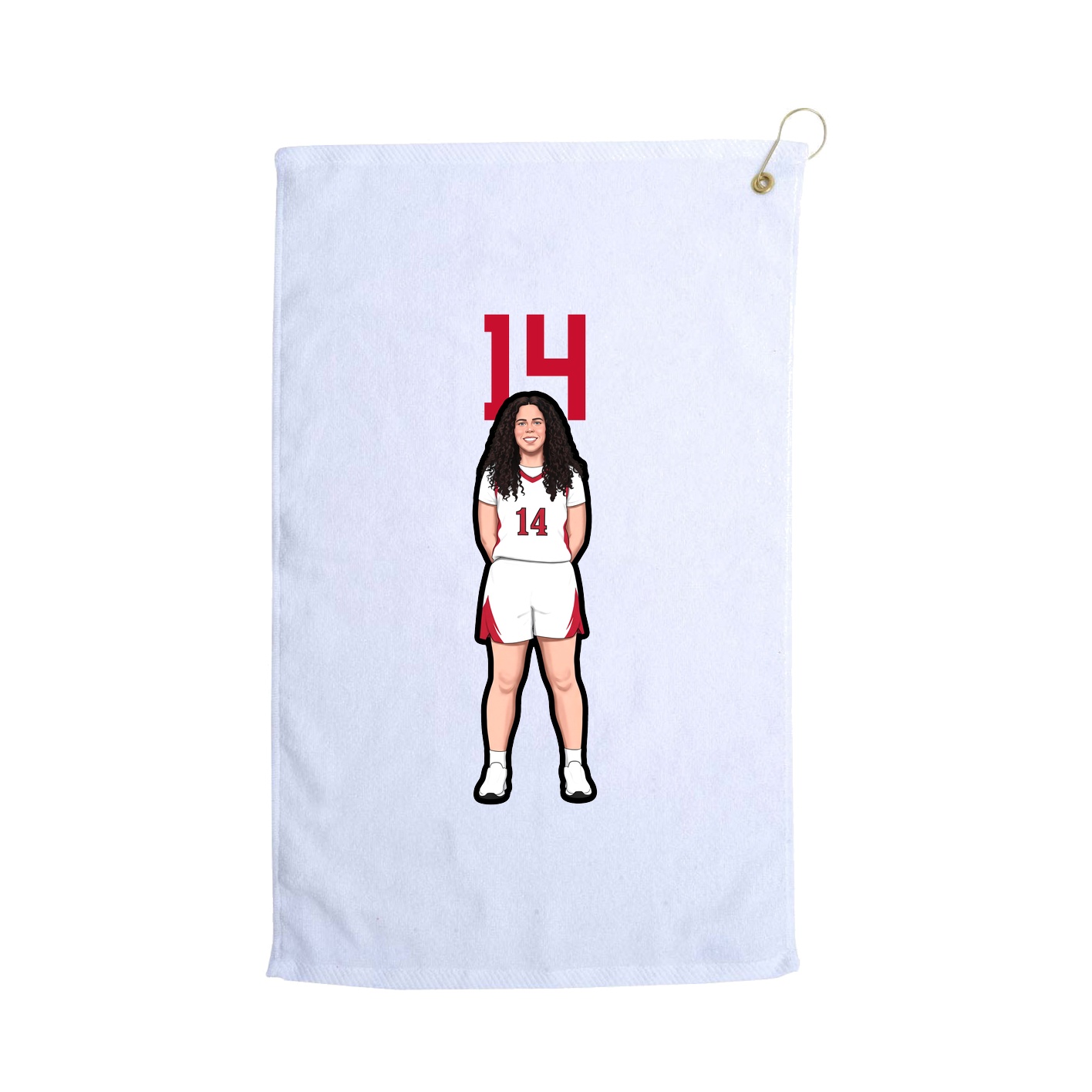 Golf Towel — Number Top in White