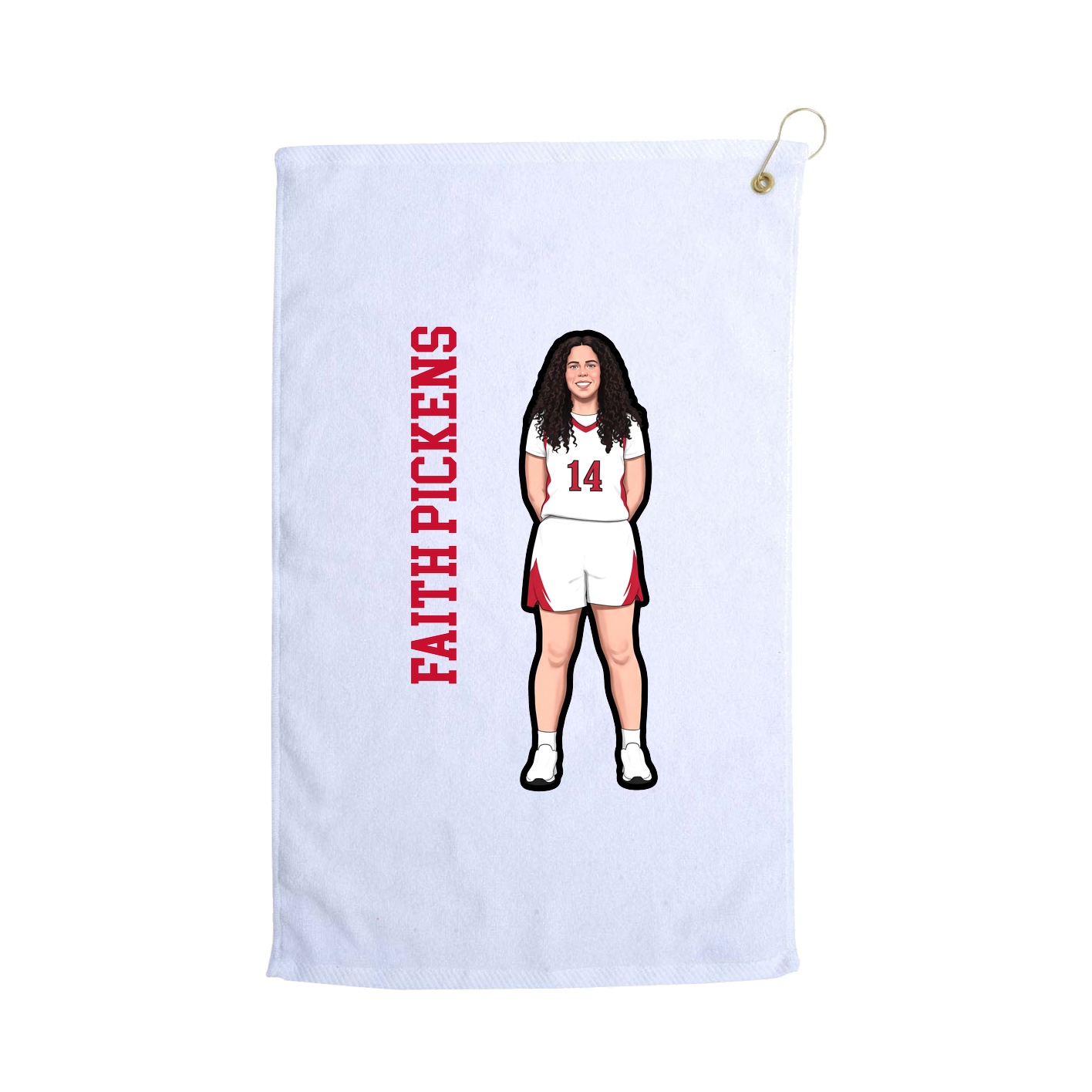Golf Towel — Name Vertical in White
