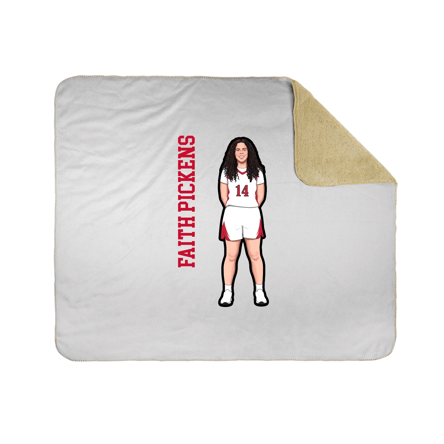 Throw Blanket — Name Vertical in White