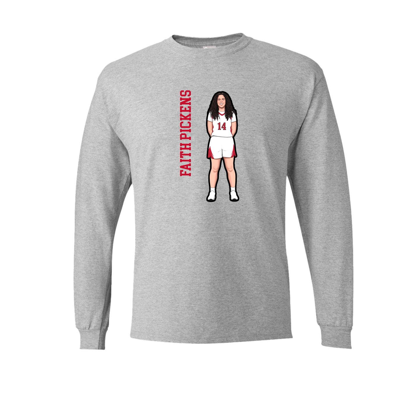 Long Sleeve Tee — Name Vertical in Grey
