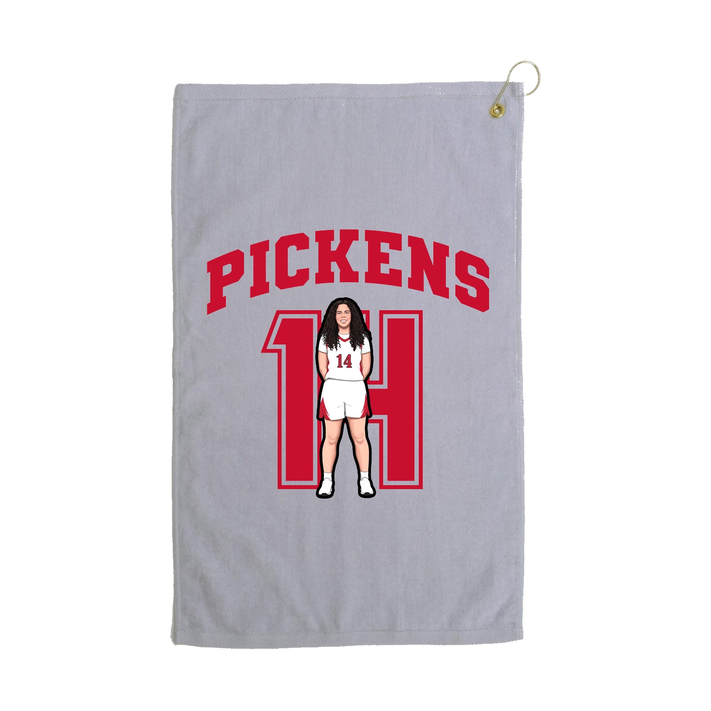 Golf Towel — Number in Grey