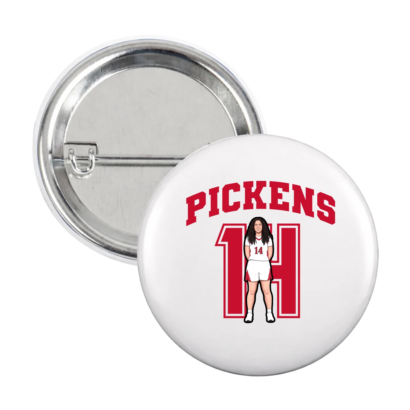 Game Day Button — Number in White