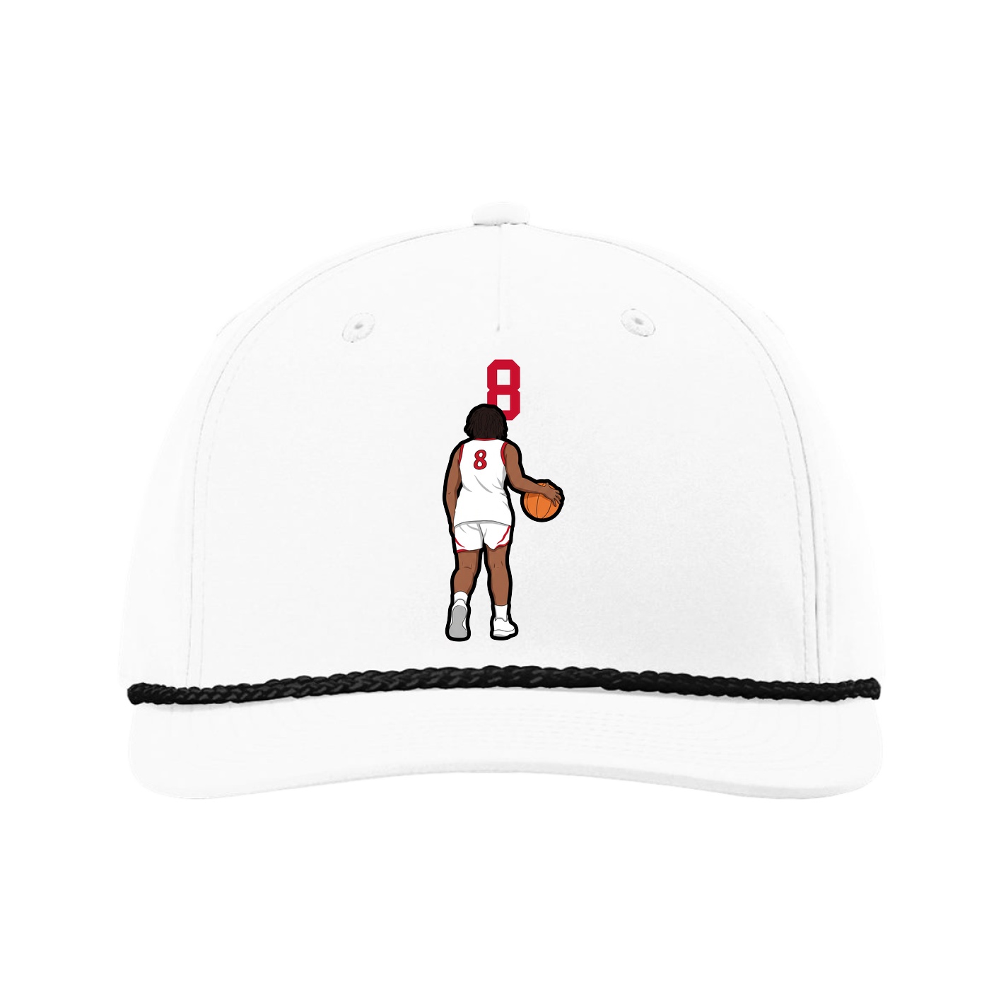 Five-Panel Classic Rope Cap — Number Top in White