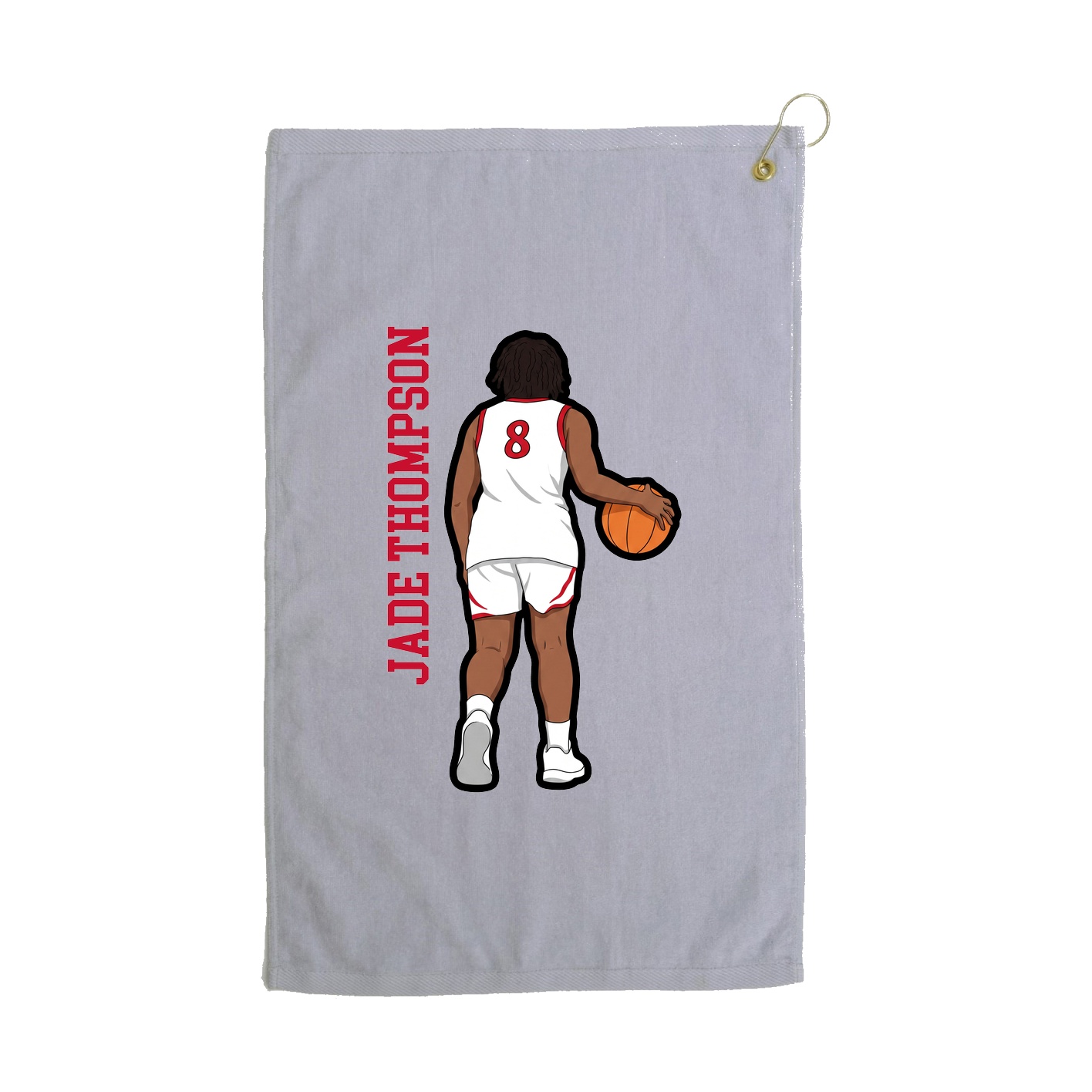 Golf Towel — Name Vertical in Grey