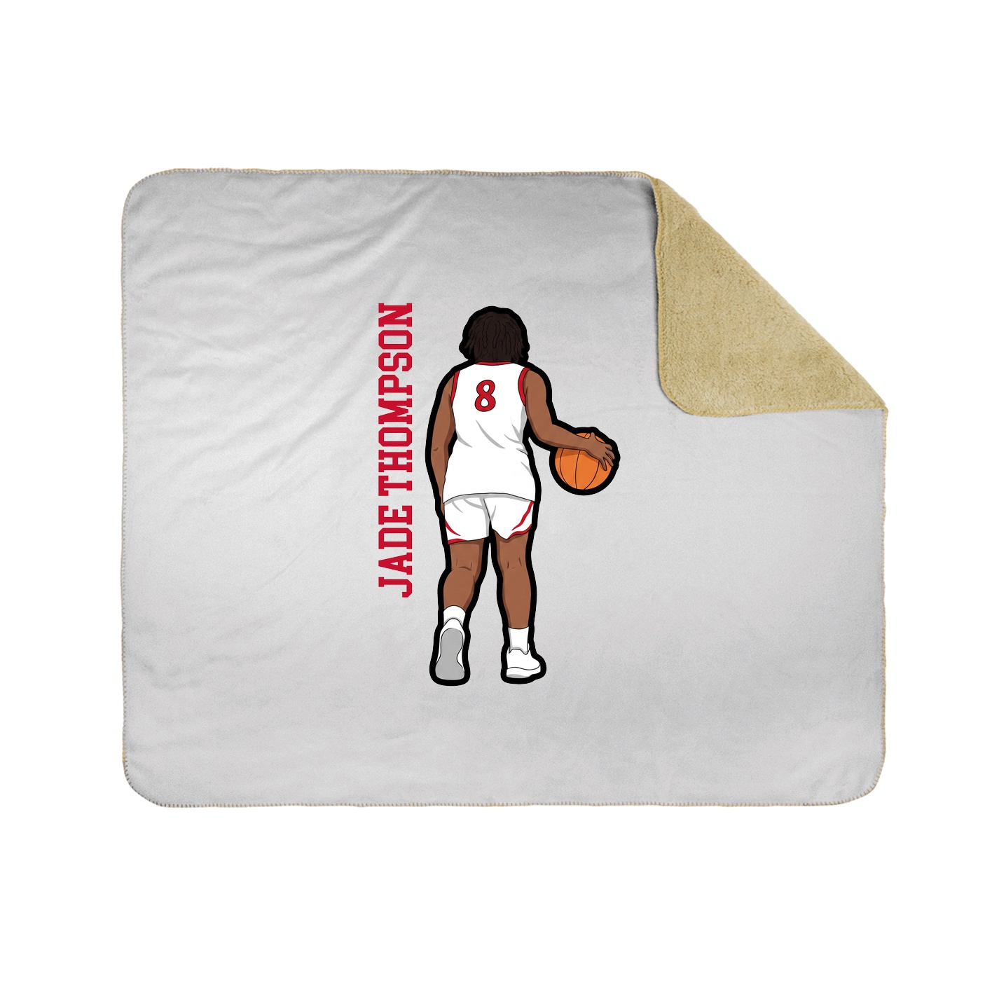 Throw Blanket — Name Vertical in White