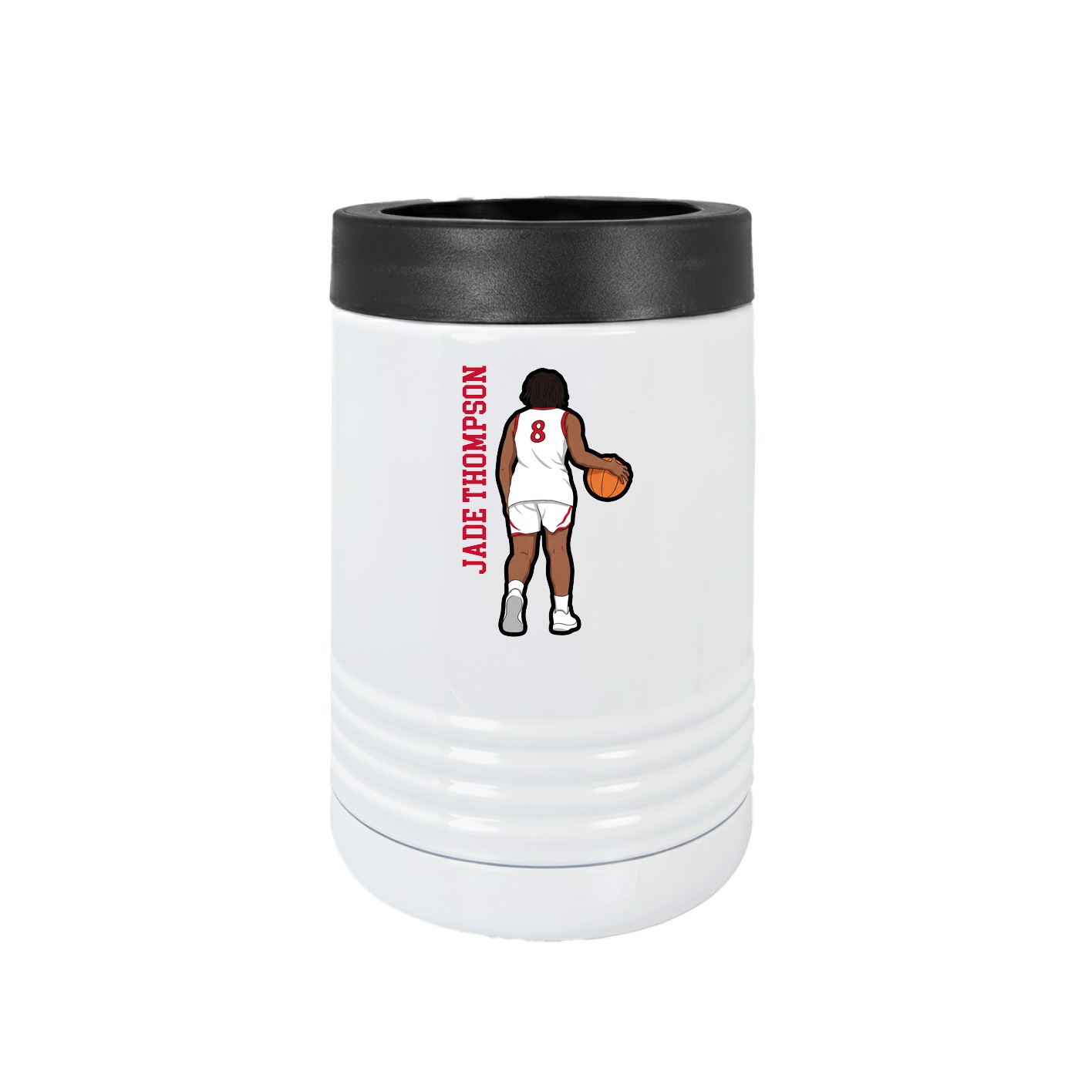 Beverage Holder — Name Vertical in White