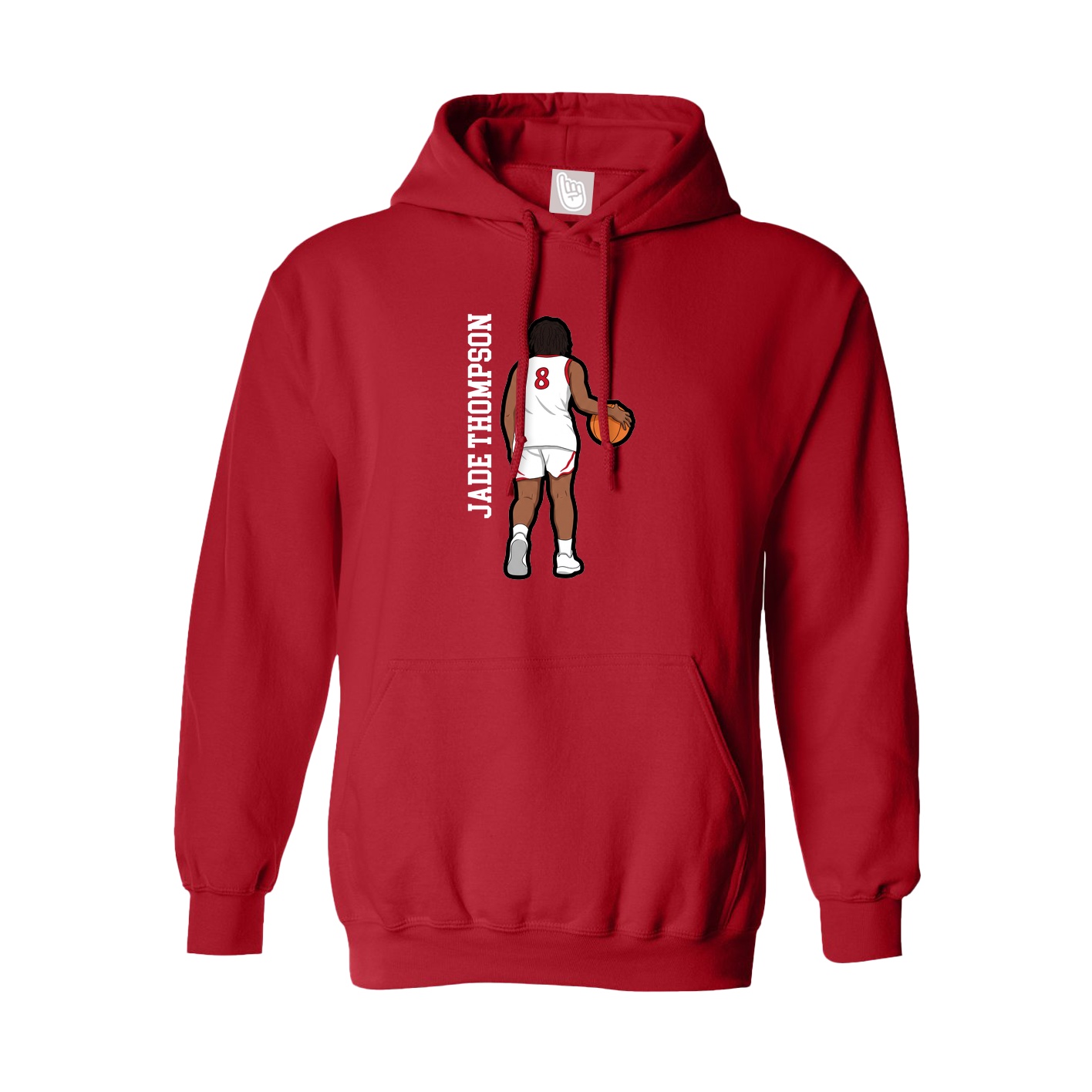 Hoodie — Name Vertical in Red
