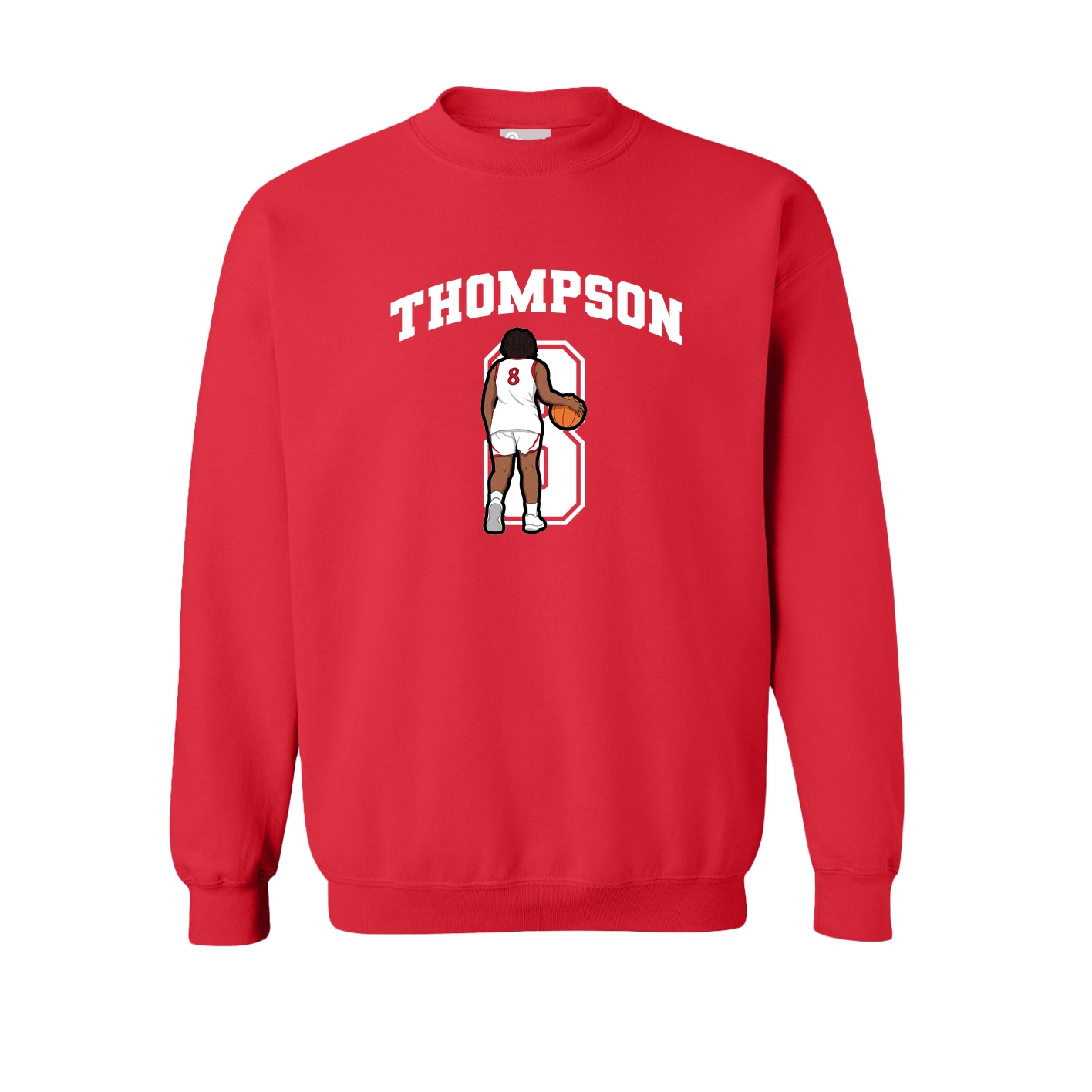 Fleece Crew — Number in Red
