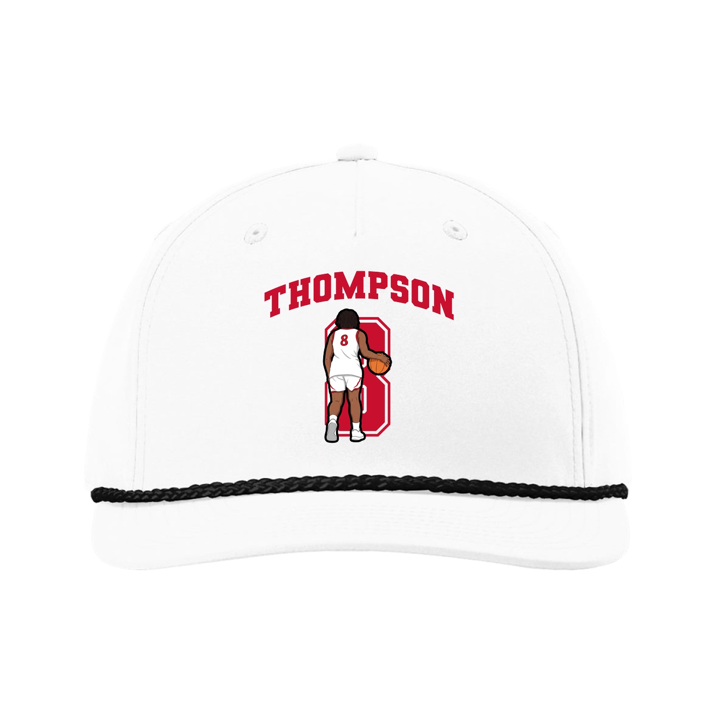 Five-Panel Classic Rope Cap — Number in White