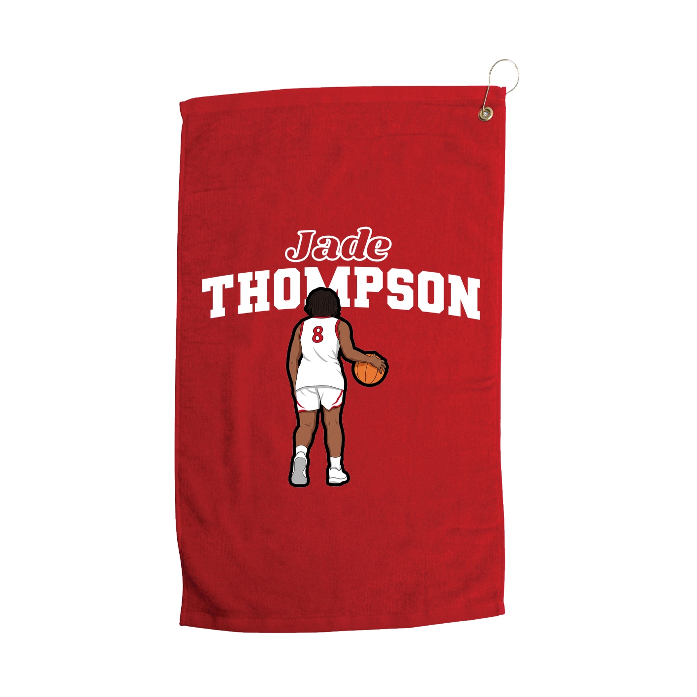 Golf Towel — Name Arch in Red