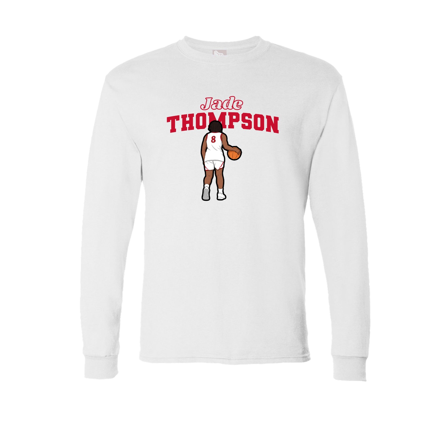 Long Sleeve Tee — Name Arch in White