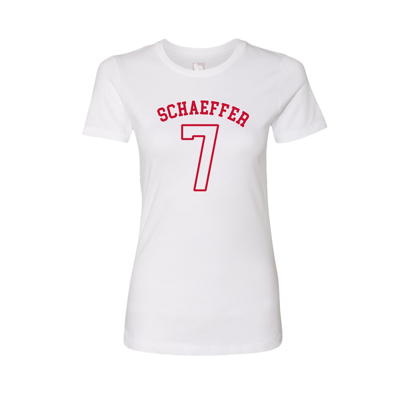 Fitted Women's Tee — Shirsey Arch in White