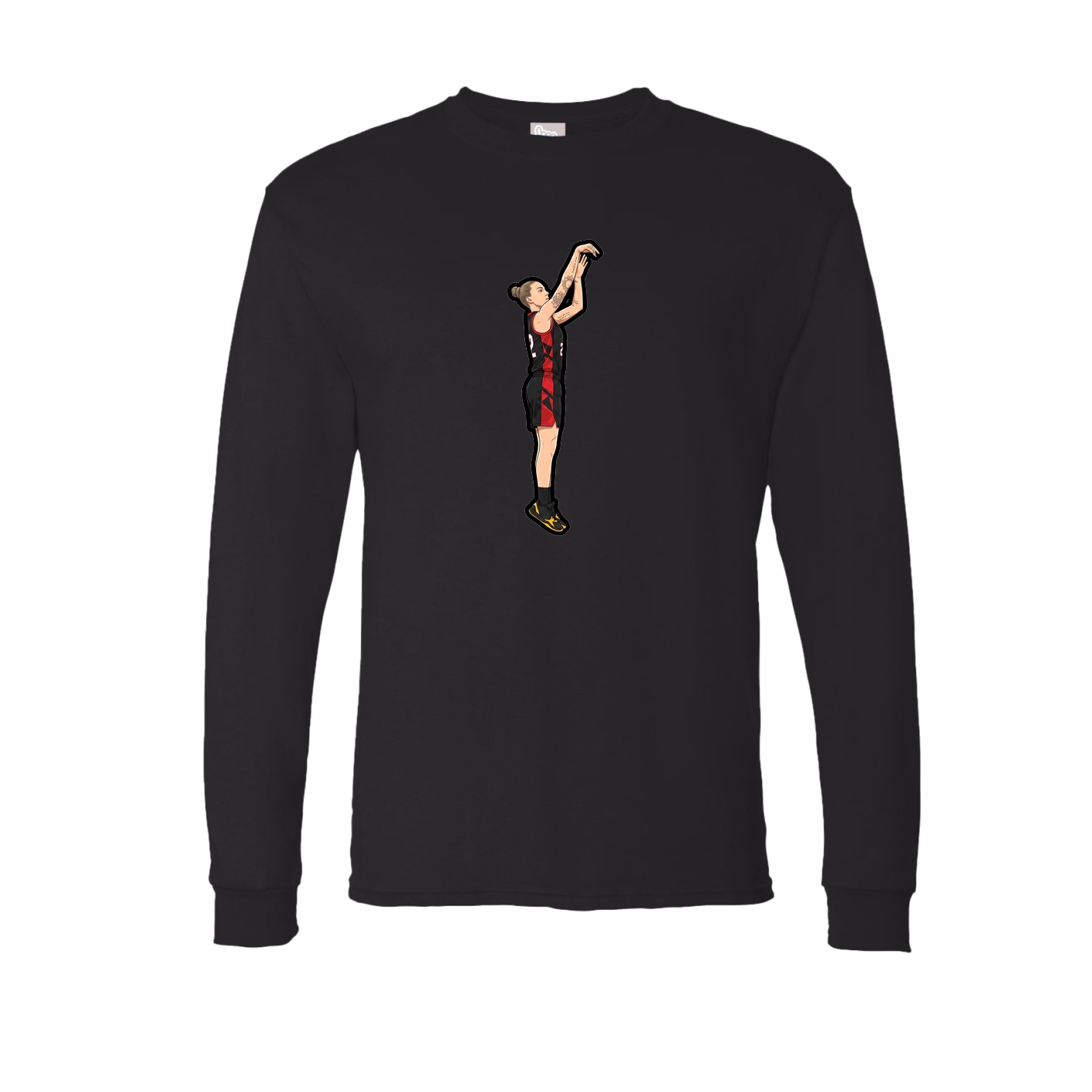 Long Sleeve Tee — Name Vertical in Black