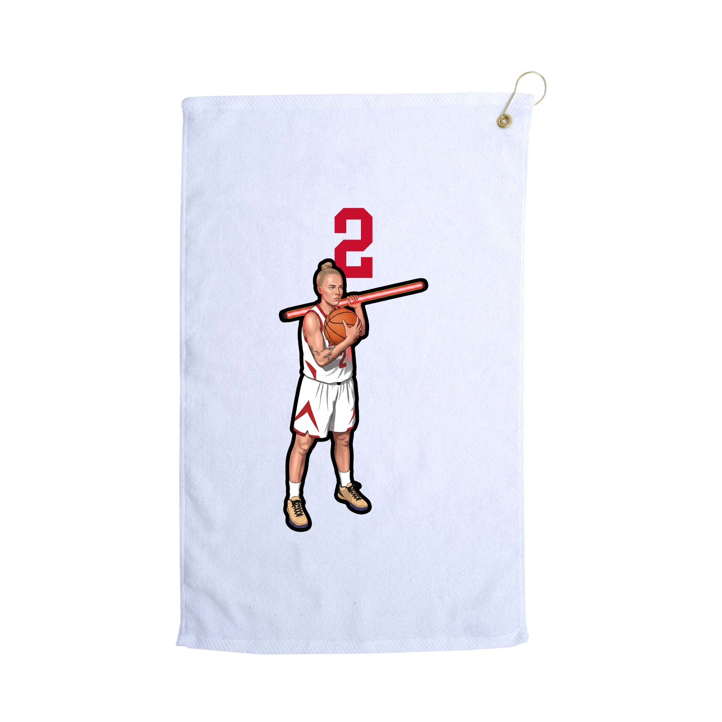 Golf Towel — Number Top in White