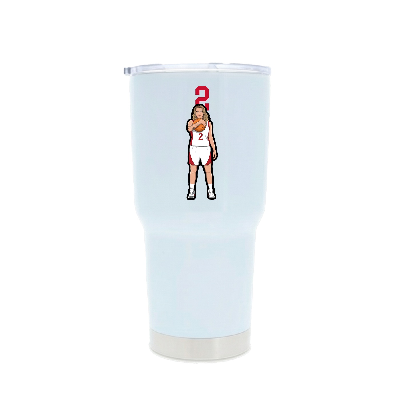 30oz Stainless Steel Tumbler — Number Top in White