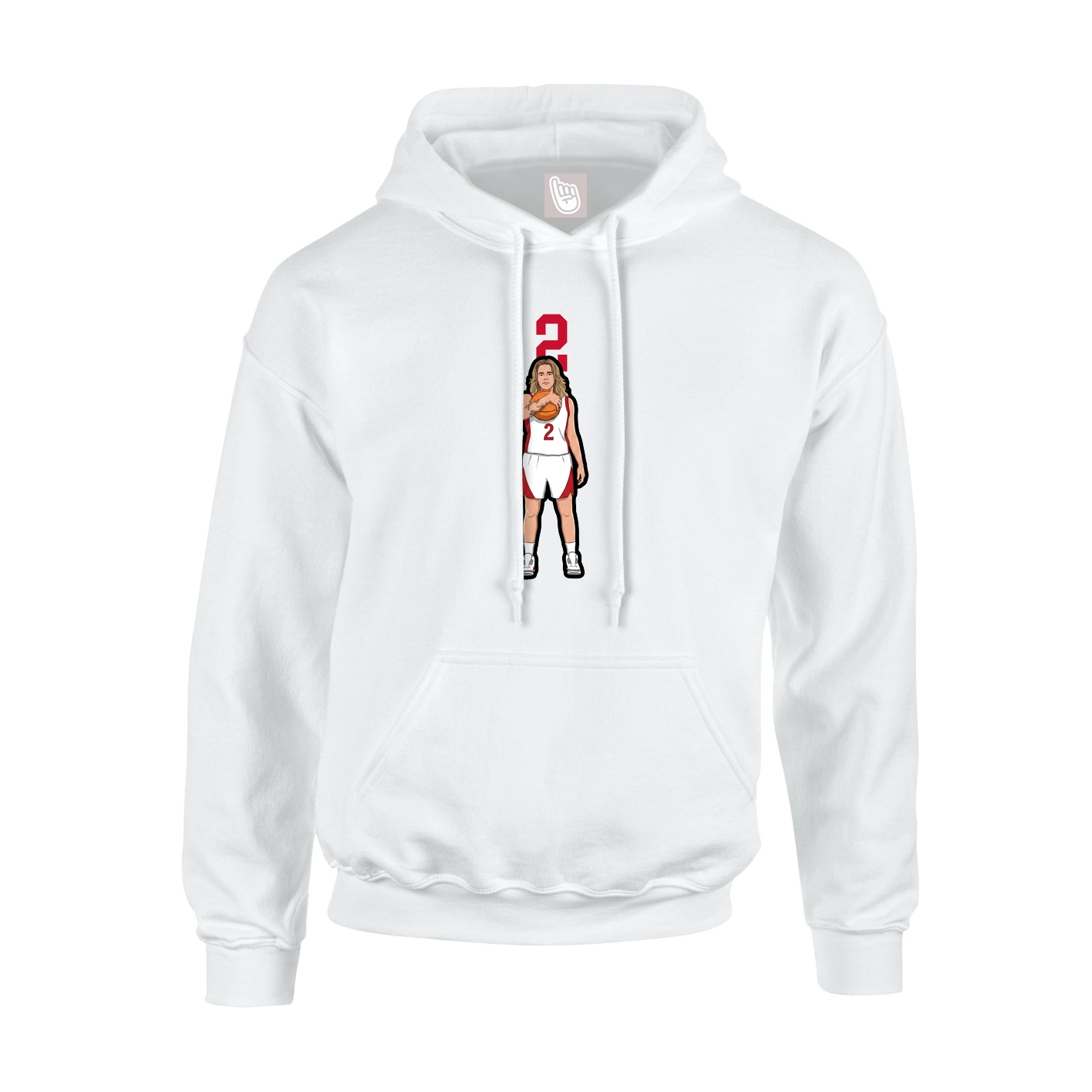 Youth Hoodie — Number Top in White
